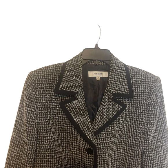 Jones Studio Separates Vintage Y2k Plus Size 16 Houndstooth 3 Button Blazer - Picture 2 of 11